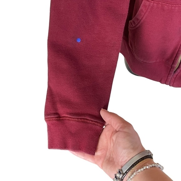 Well-loved Ralph Lauren wine red hoodie sweatshirt, size large. - Picture 5 of 11
